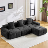 EROMMY 104'' Modular Sectional Boneless Couch, L Shaped Corner Sofa with Deep Seat&Wide Armrest Design, Cloud Couch for Living Room, Bedroom, No Assembly Required , Black