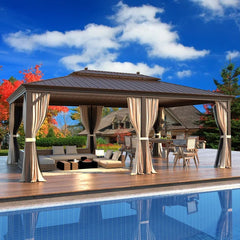 20 Ft. W x 14 Ft. D Aluminum Galvanized Steel Patio Gazebo, PRO Premium Gazebo