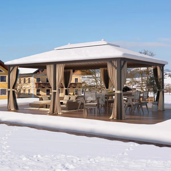 20 Ft. W x 14 Ft. D Aluminum Galvanized Steel Patio Gazebo, PRO Premium Gazebo