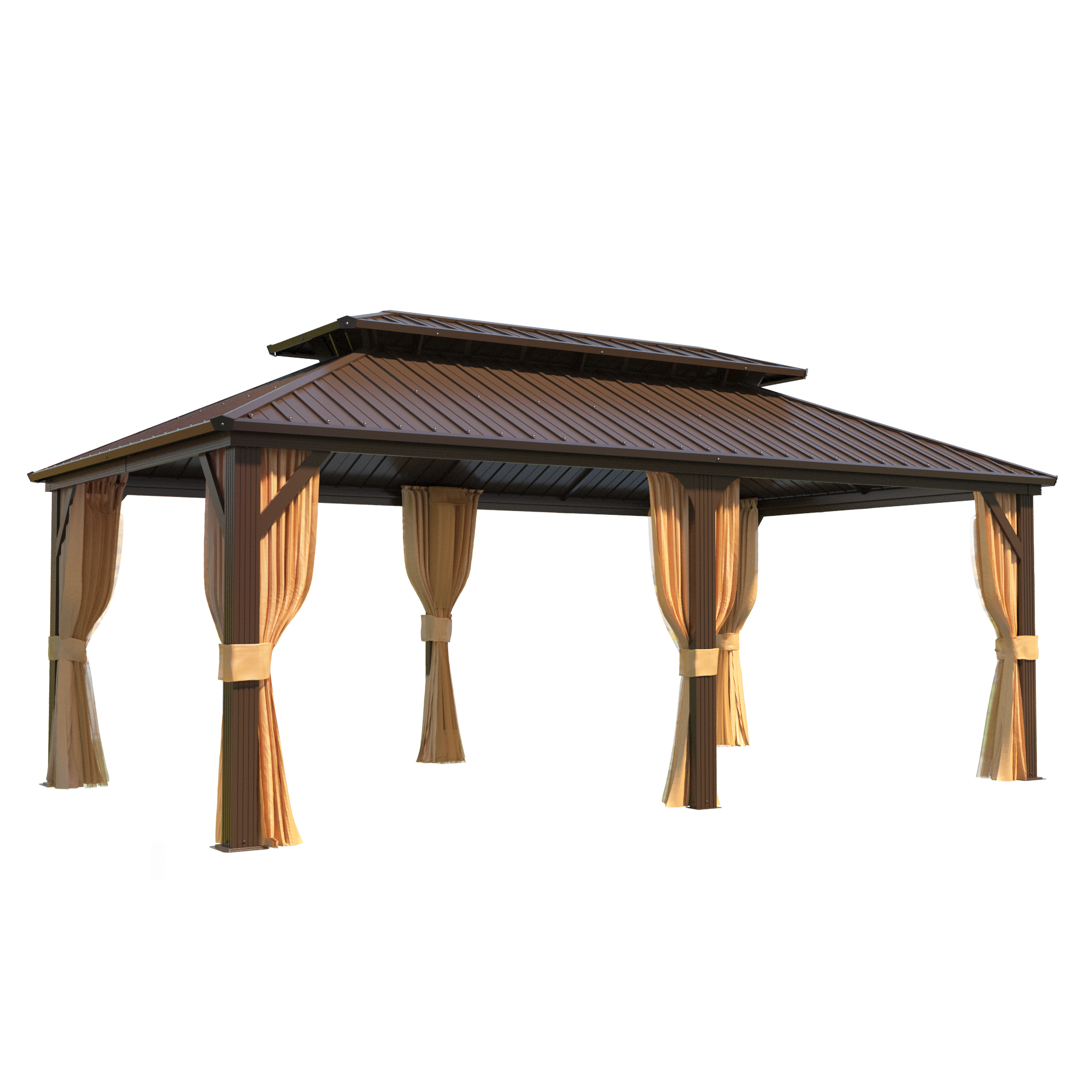 EROMMY 12X18 Hardtop Grill Gazebo with Metal Roof